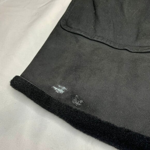 VTG 90s Comme Ça Collection Black Sheepskin Leather Hooded Long Coat Distressed - Picture 2 of 11